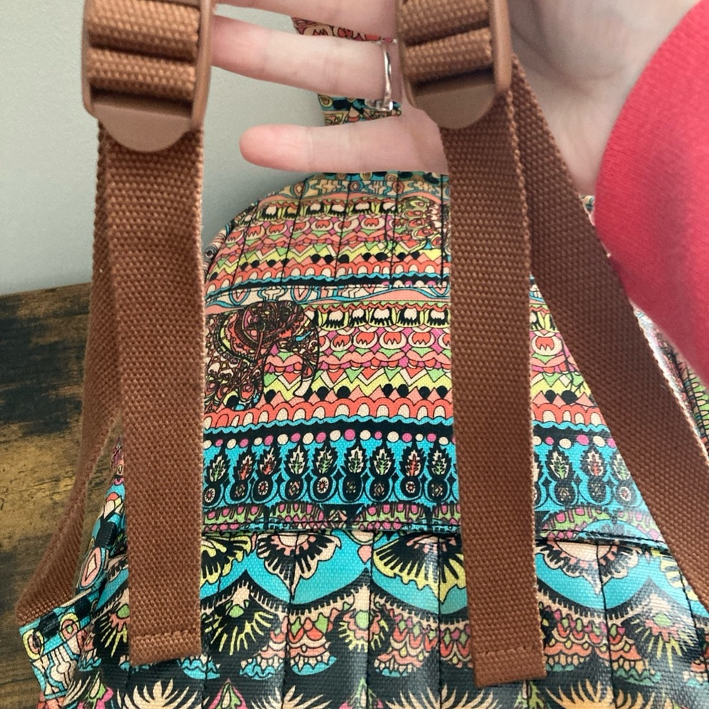 NWT SAKROOTS Multicolor Coated Canvas Large Cargo Backpack - Picture 9 of 13